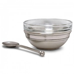 Osteria Single Condiment Holder (with glass insert & spoon) - 9 см
