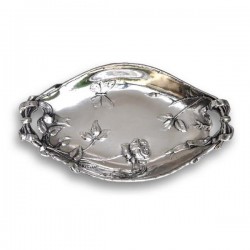 Art Nouveau-Style Fiori Oval Bowl - Butterfly & Roses - 34.5 см  
