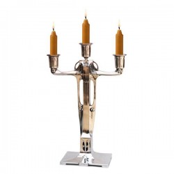 Art Nouveau-Style 3 Flame Secession Candelabra - Straight - 37 см