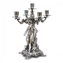 Art Nouveau-Style 5 Flame Donna Candelabra - 37 см