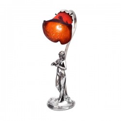 Art Nouveau-style Donna Electric Table Lamp - Woman & Bird - 36 см