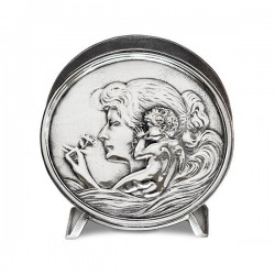 Art Nouveau-Style Donna Maiden & Cherub Napkin Holder  