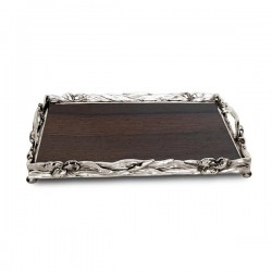 Art Nouveau-Style Fiori Rectangular Tray (with wooden inlay)   & Wood