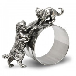 Art Nouveau-Style Gatto Dog & Cat Napkin Ring - 7 см  