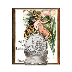 Art Nouveau-Style Putto Bookend - Cherub & Maiden - 10.5 x 13.5 см  