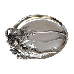 Art Nouveau-Style Ninfa Tray (with handle) - Woman in Roses - 25.5 см  