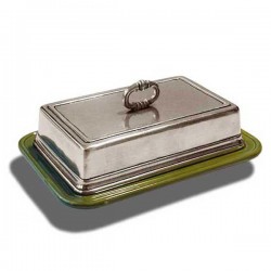 Convivio Rectangular Butter Dish - Green - 18.5 cm