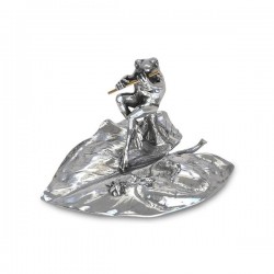 Art Nouveau-Style Rana Sculpture - Frog with Flute - 13 x 9.5 см  